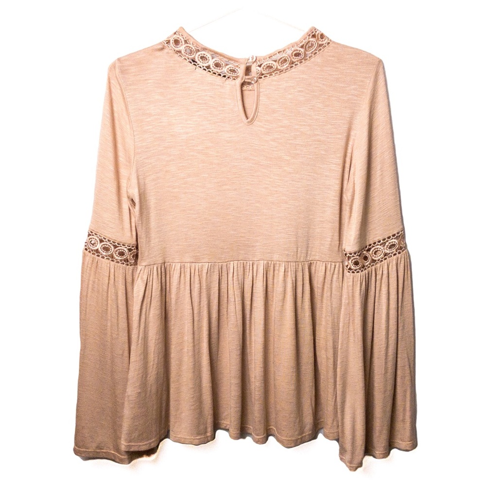 MAX JEANS Bell Sleeve Embroidered Lace Top - Picture 3 of 6